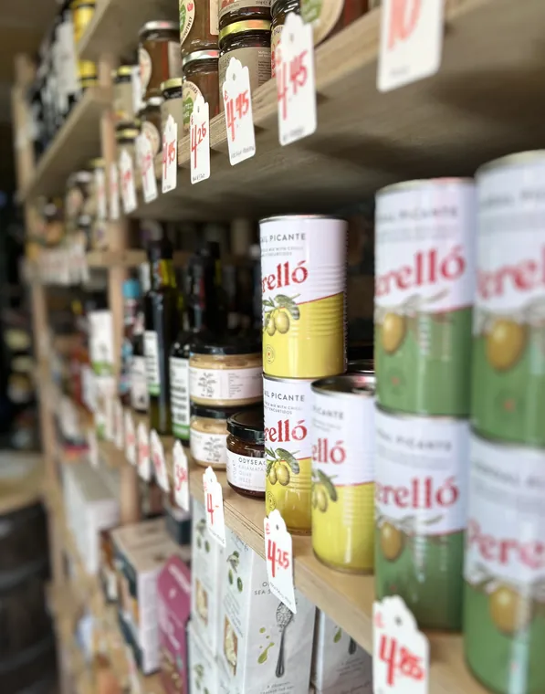 Olives in deli display
