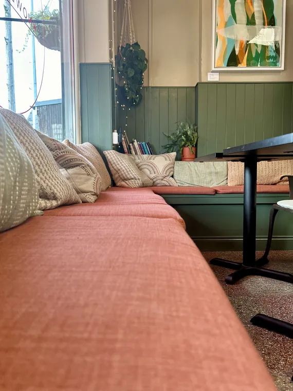 Tasting area sofa inside the shop